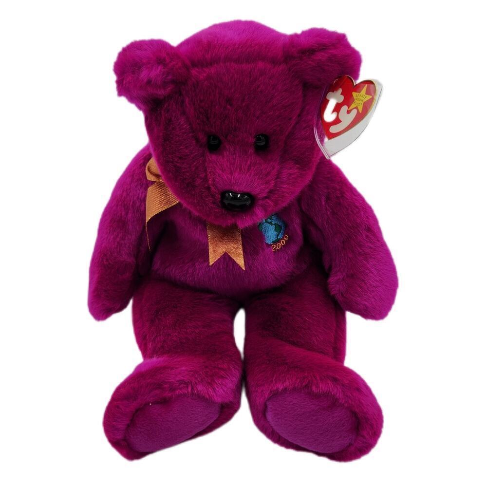 1999 Millennium Magenta TY Original Beanie Buddie Deadstock Retired Stuffie Cute